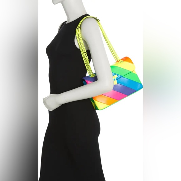 Kurt Geiger London Large Neon Leather Convertible Bag - Picture 5 of 8